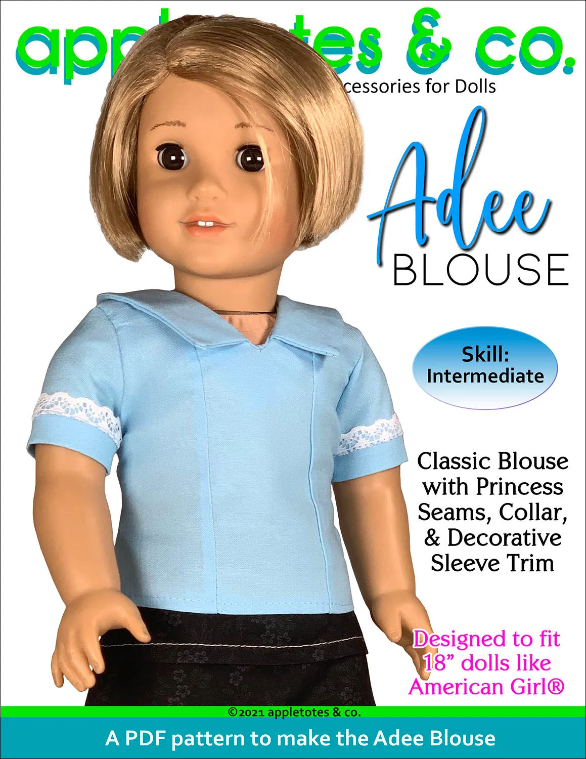 Adee Blouse 18 Inch Doll Sewing Pattern