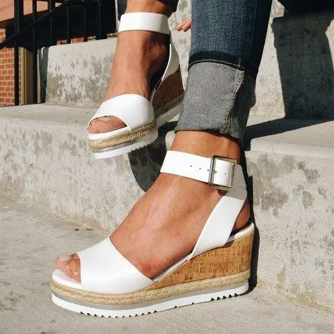 Ankle strap sandals wedge sandals peep toe sandals