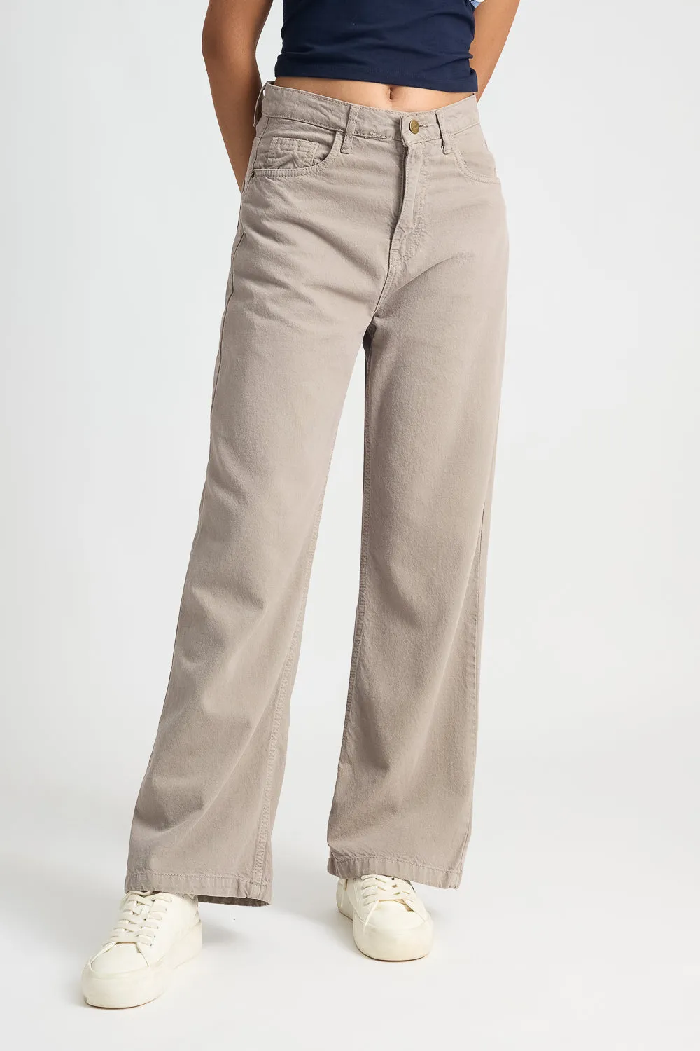 Ash Grey Wide Leg Jeans