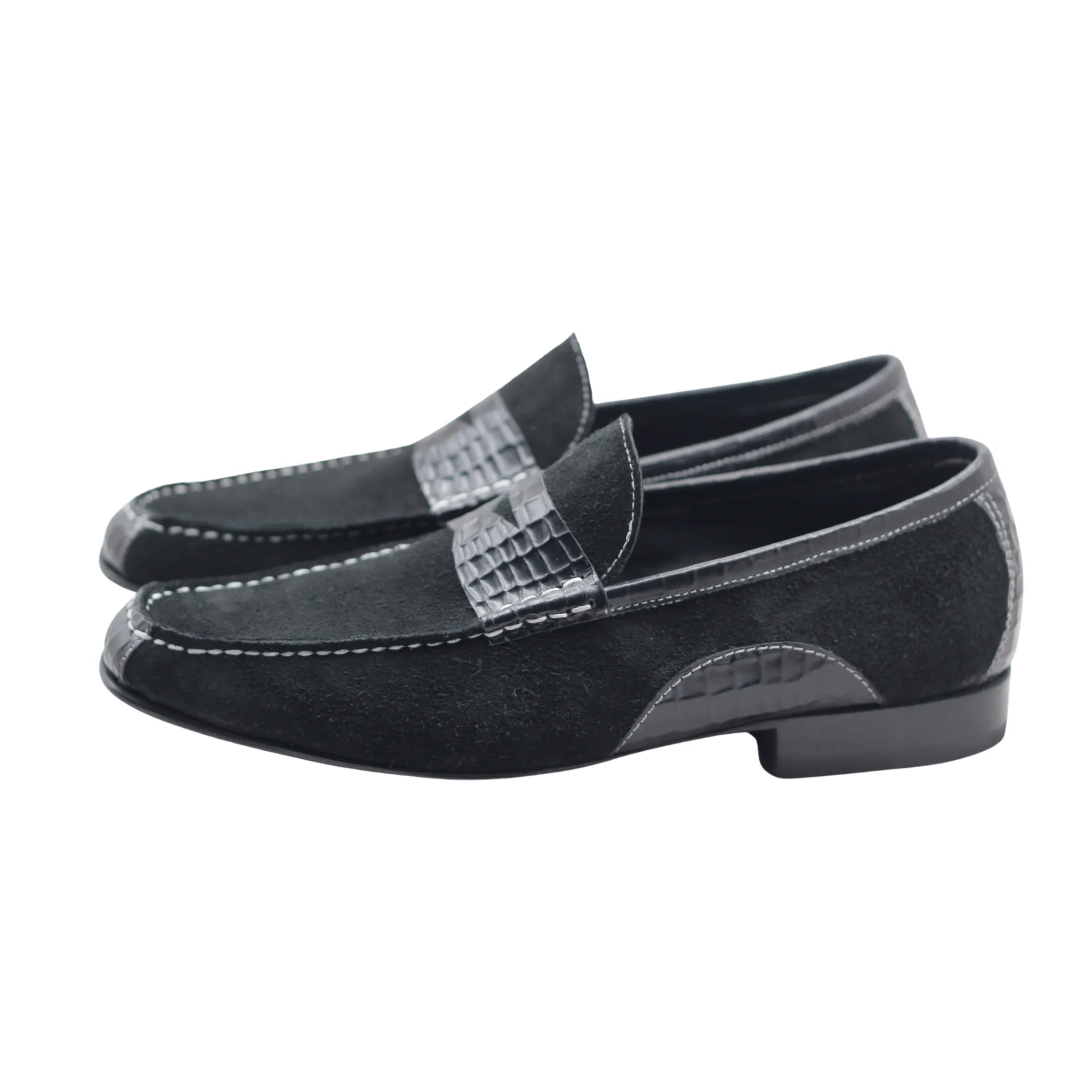 Black Suede Leather Loafers – Handmade Men’s Slip-On Shoes in Premium Quality Bespoke Moccasin Shoes Tailored to Your Tastes, Handmade Bespoke Custom Made, Leather Loafers Shoes, Slip On Shoes Slippers Shoes