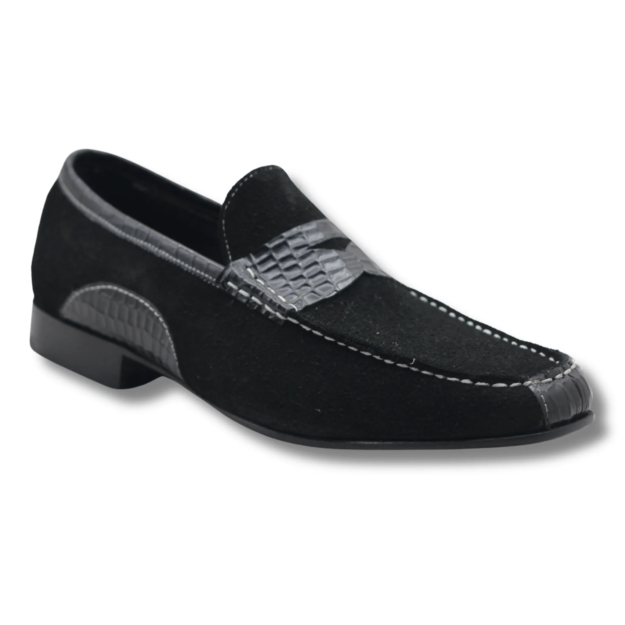 Black Suede Leather Loafers – Handmade Men’s Slip-On Shoes in Premium Quality Bespoke Moccasin Shoes Tailored to Your Tastes, Handmade Bespoke Custom Made, Leather Loafers Shoes, Slip On Shoes Slippers Shoes