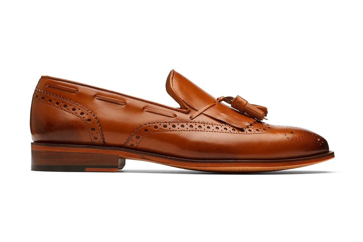 BROGUE WINGCAP KELTY LOAFERS- TAN