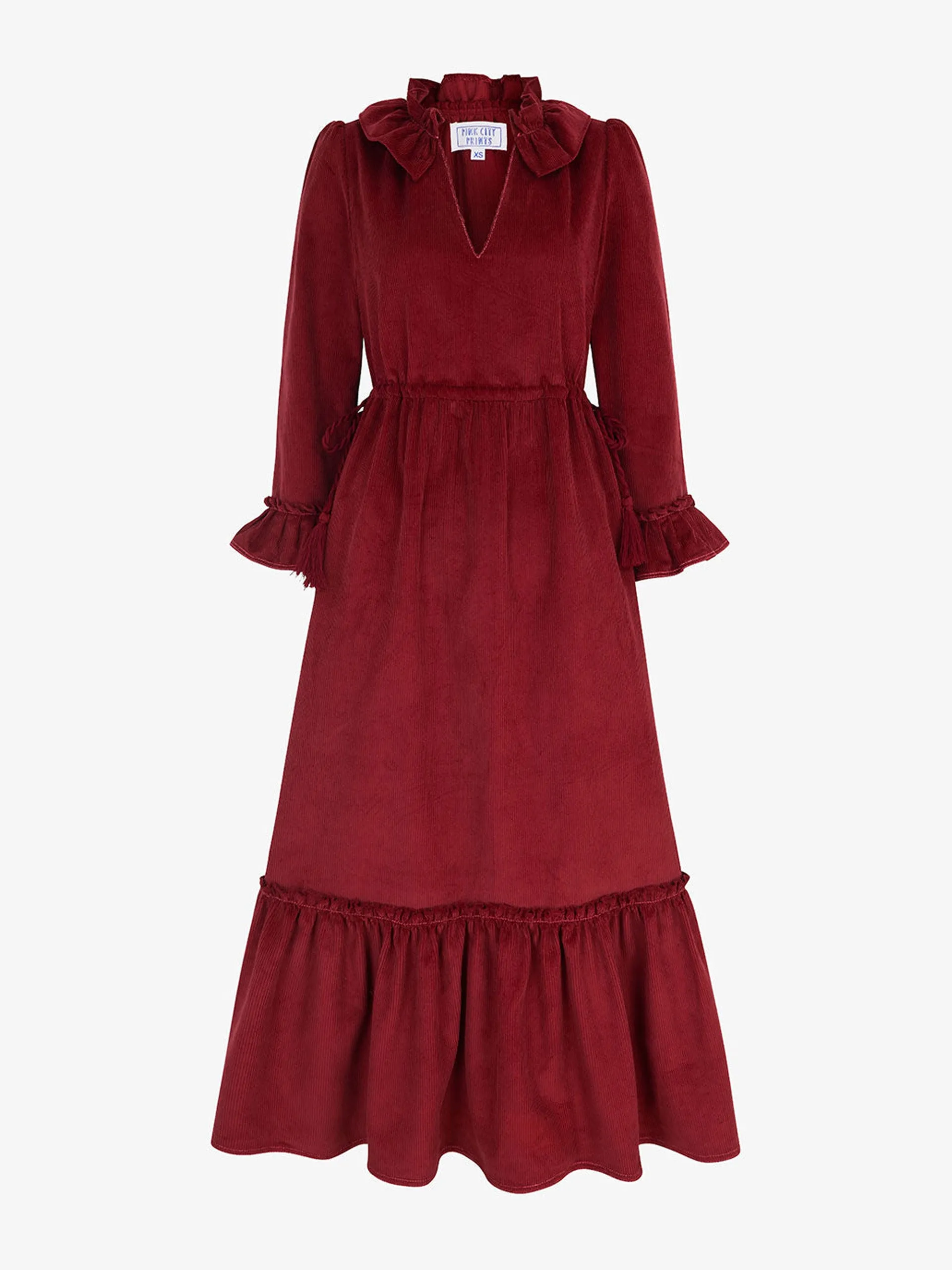 Burgunday cord Amelia dress