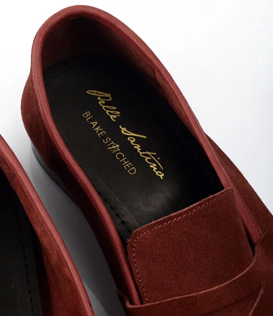 Burgundy Suede Penny Loafers - Ultra-Flex