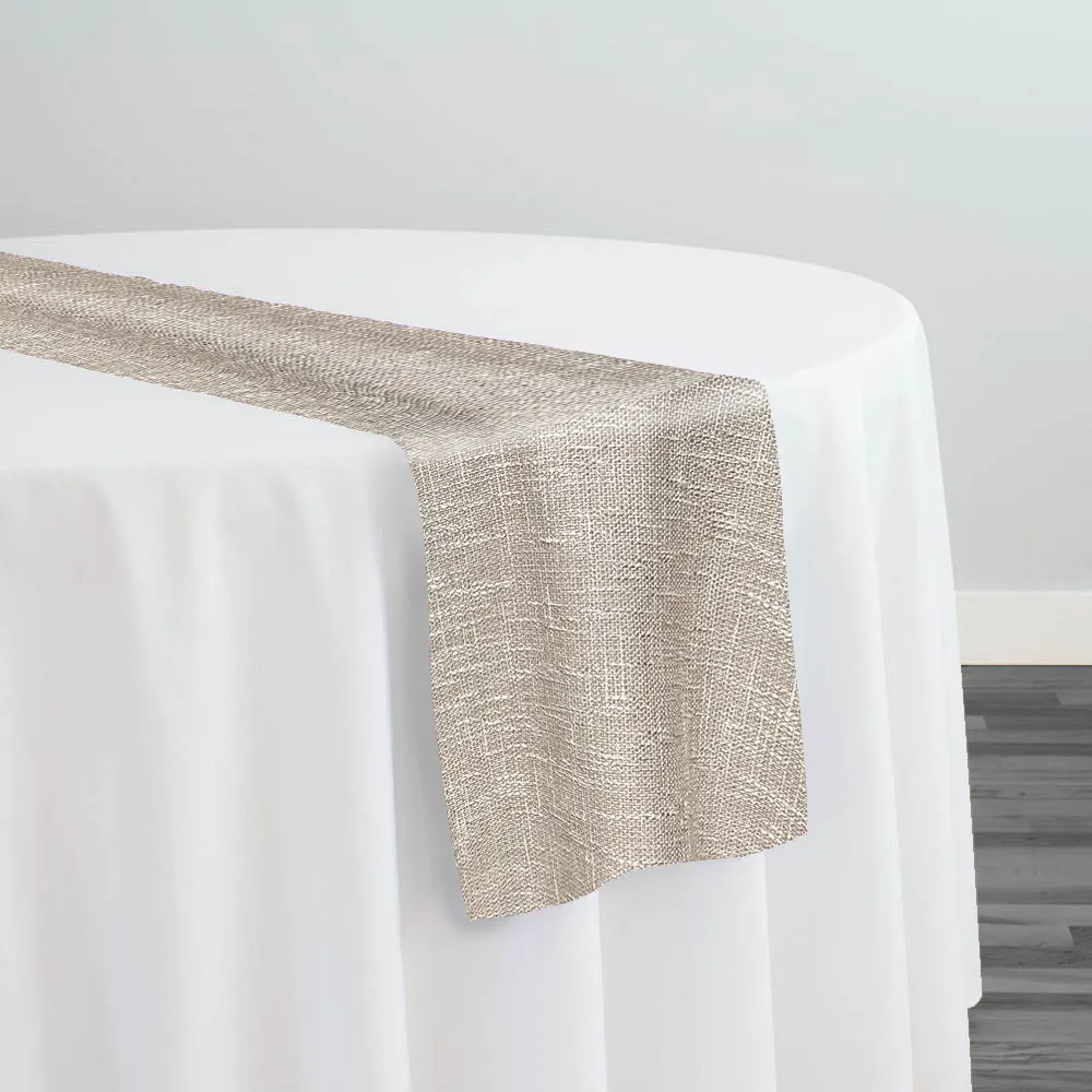 Capri Slub Linen Table Runner in Taupe