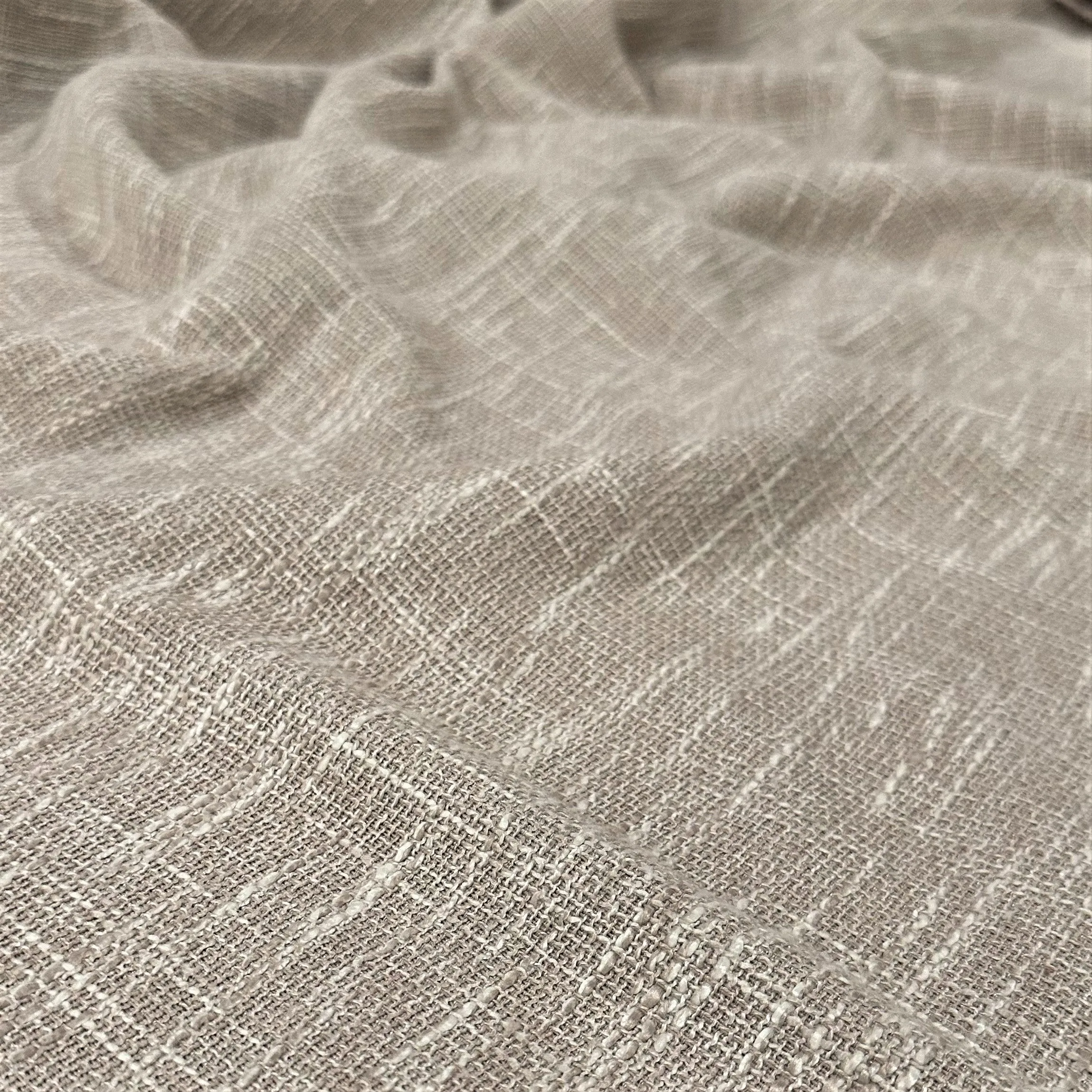 Capri Slub Linen Table Runner in Taupe