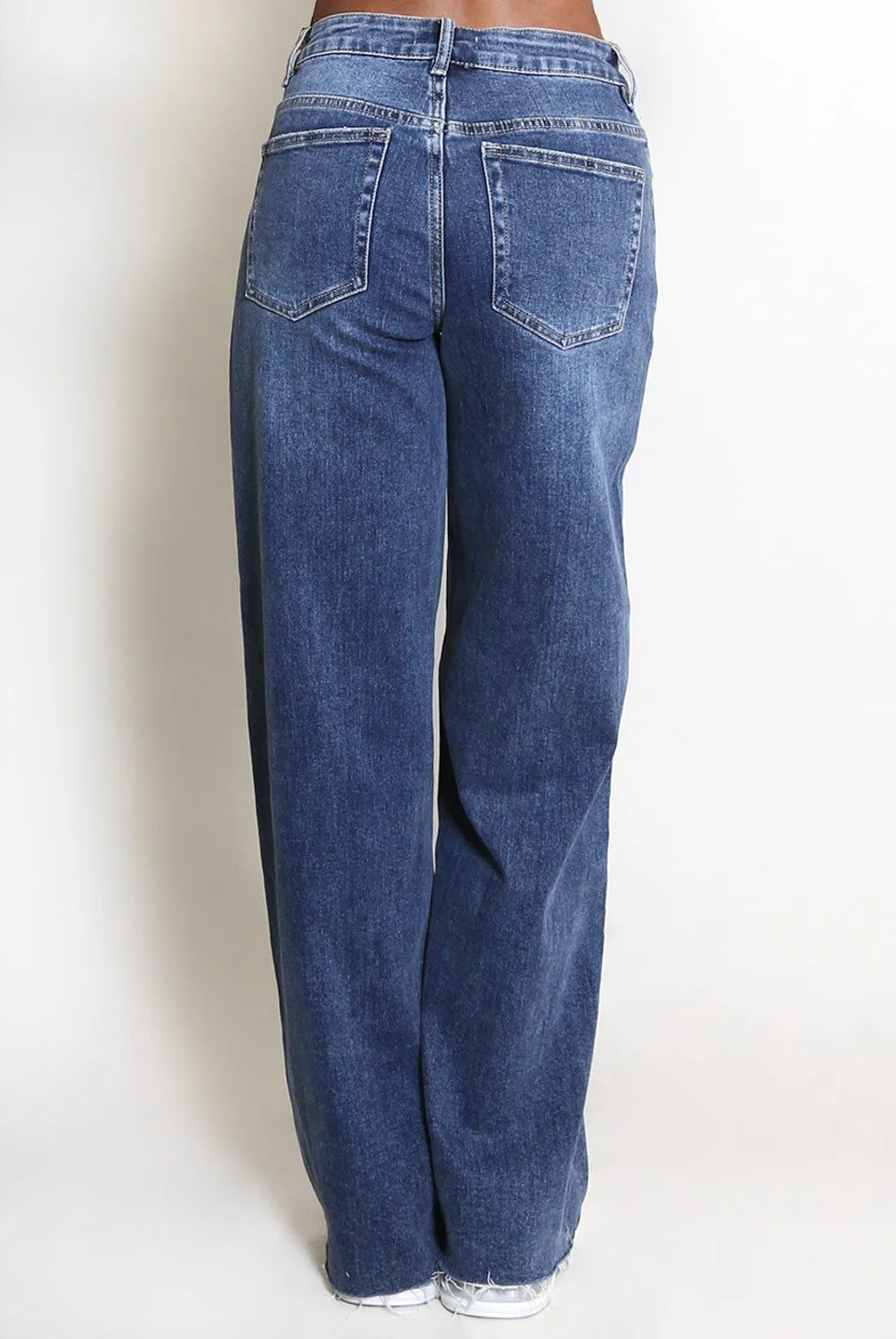 Dad Fit Stretch Blue Denim Jeans