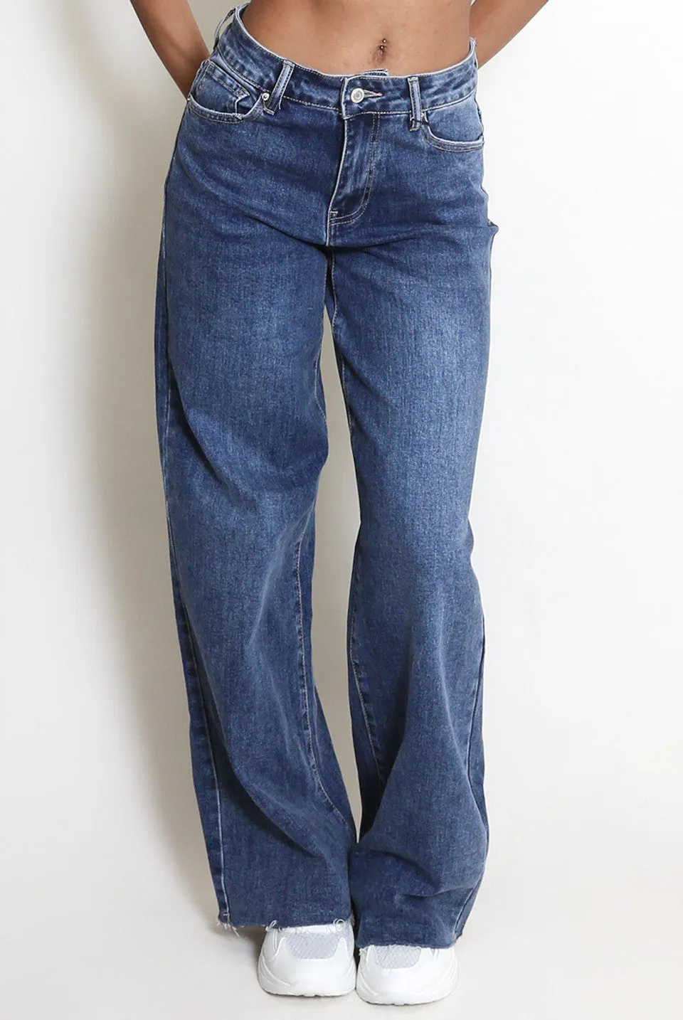 Dad Fit Stretch Blue Denim Jeans