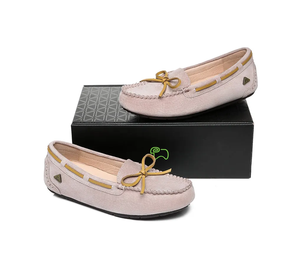 EVERAU® Women Leather Bow Casual Summer Moccasins