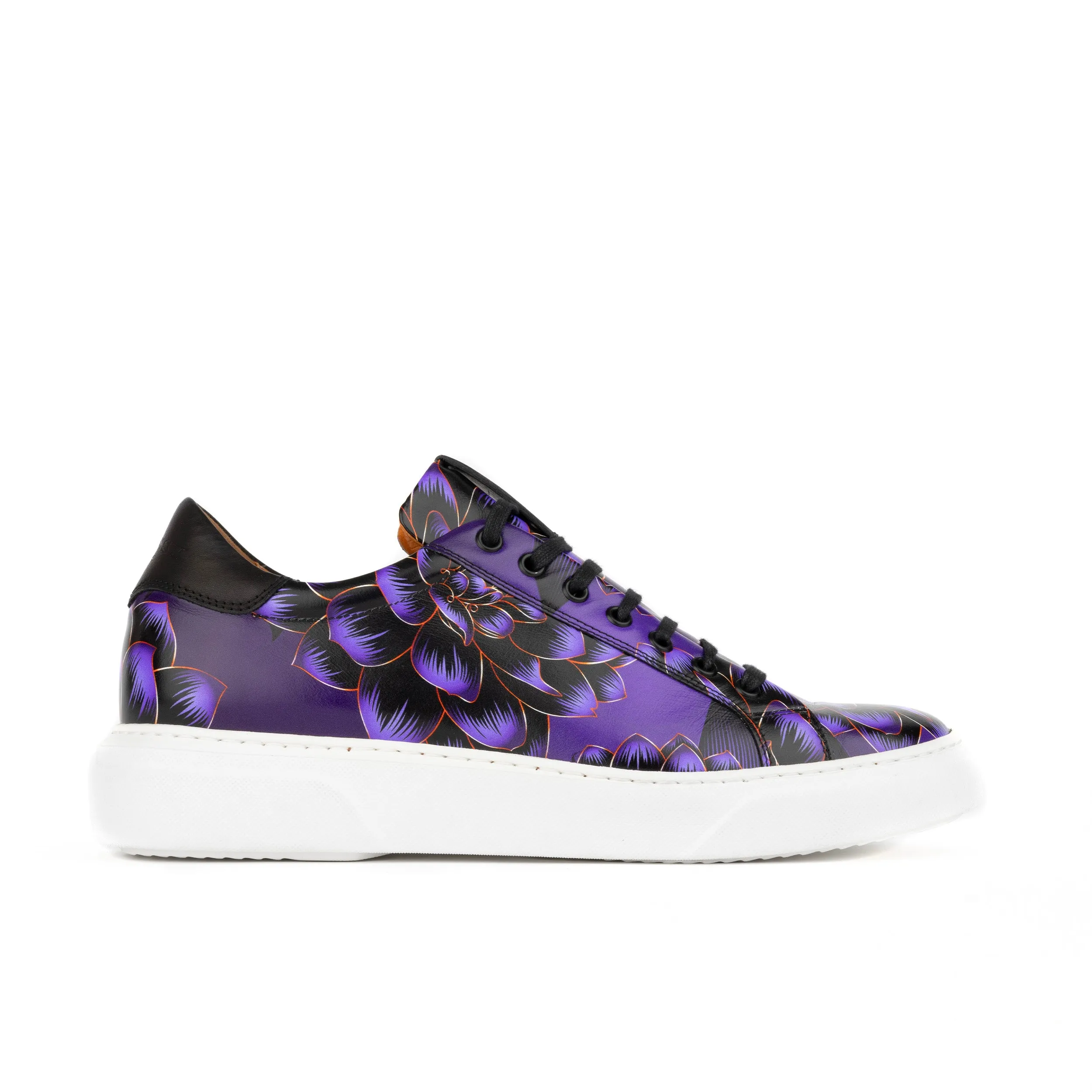 Exstatic - Low Purple - Men's low top white sole Italian leather trainer