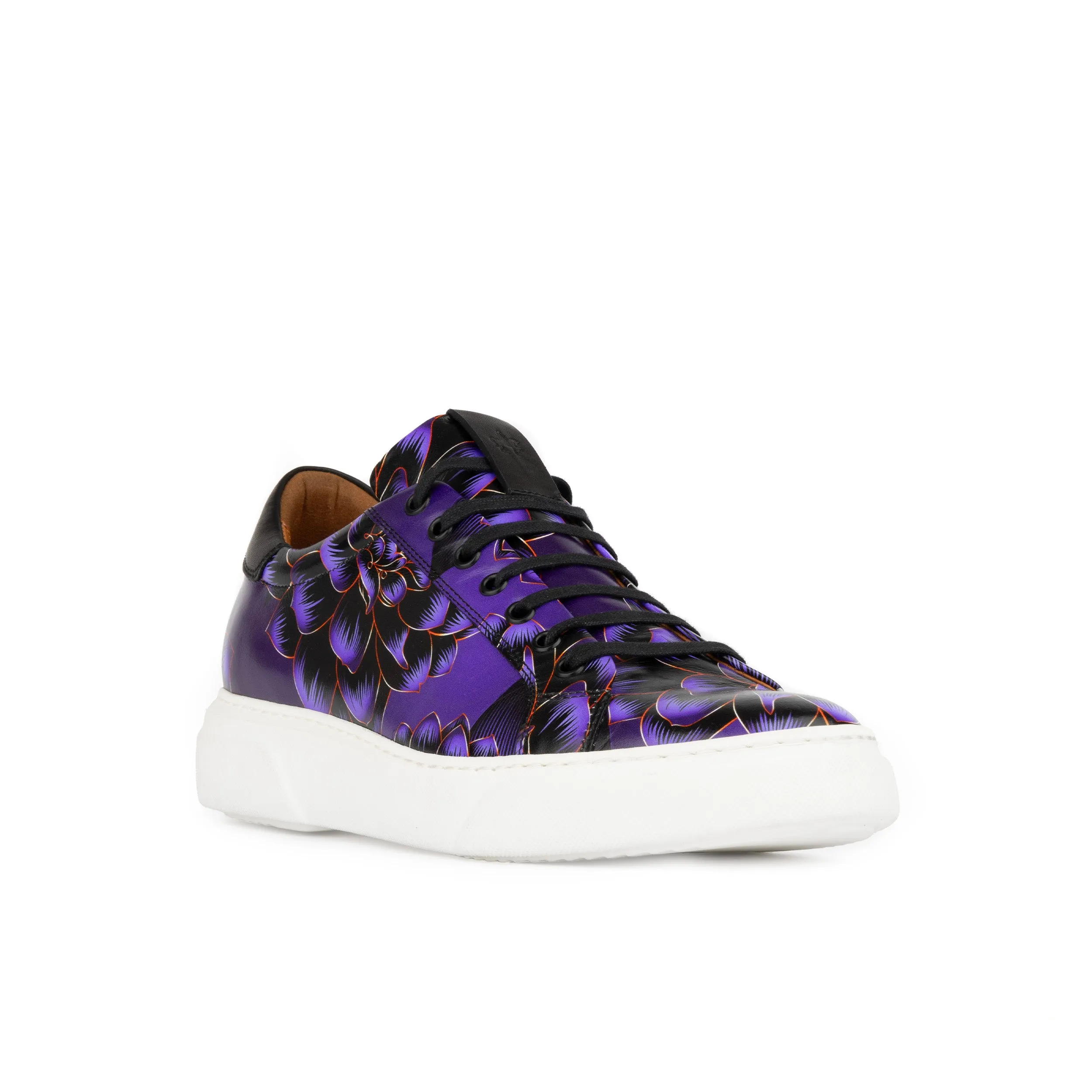 Exstatic - Low Purple - Men's low top white sole Italian leather trainer