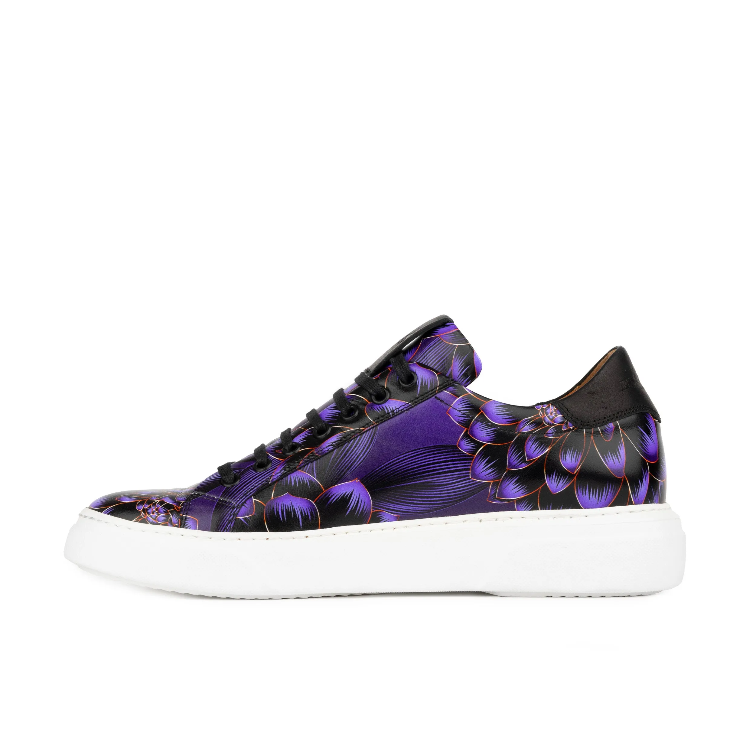 Exstatic - Low Purple - Men's low top white sole Italian leather trainer