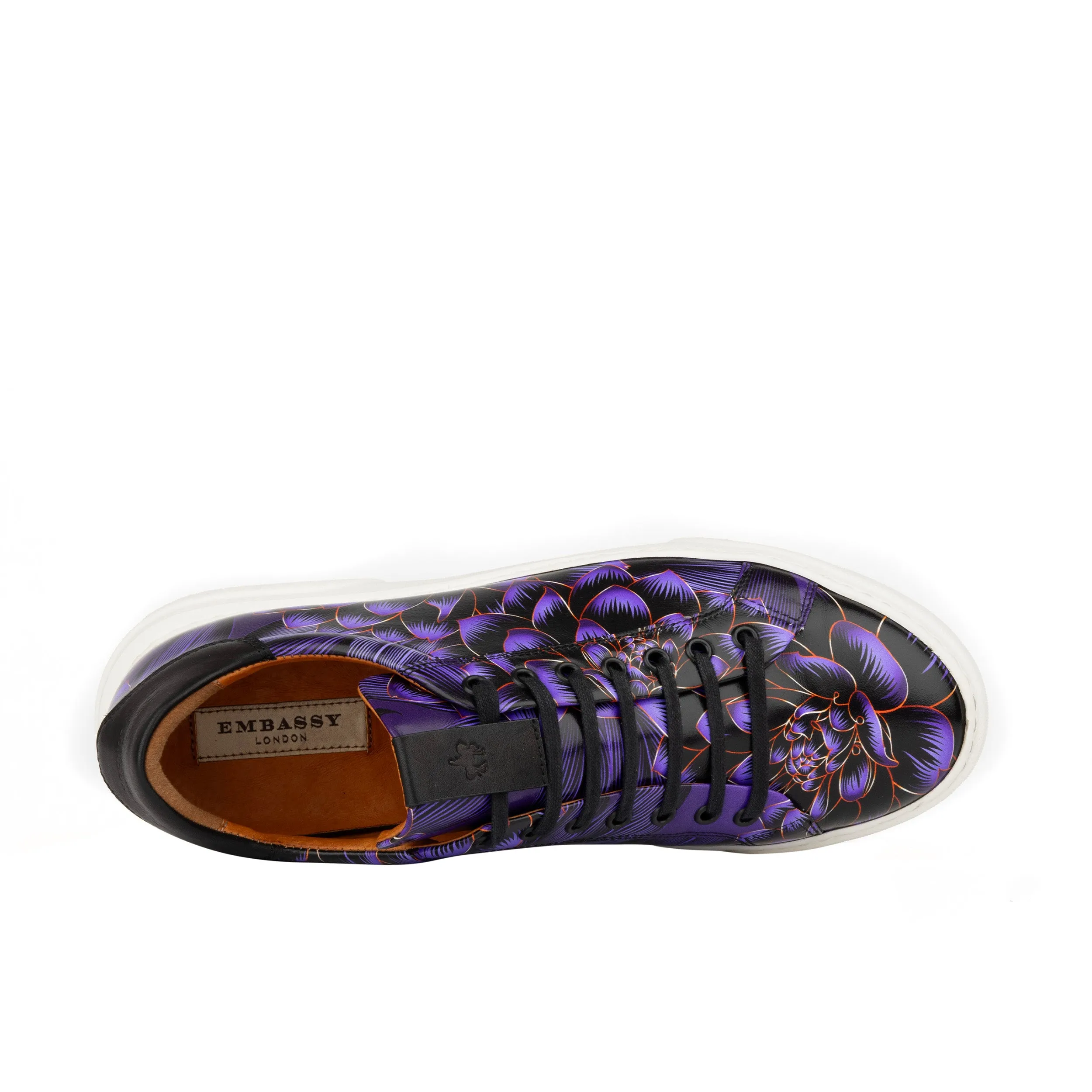 Exstatic - Low Purple - Men's low top white sole Italian leather trainer