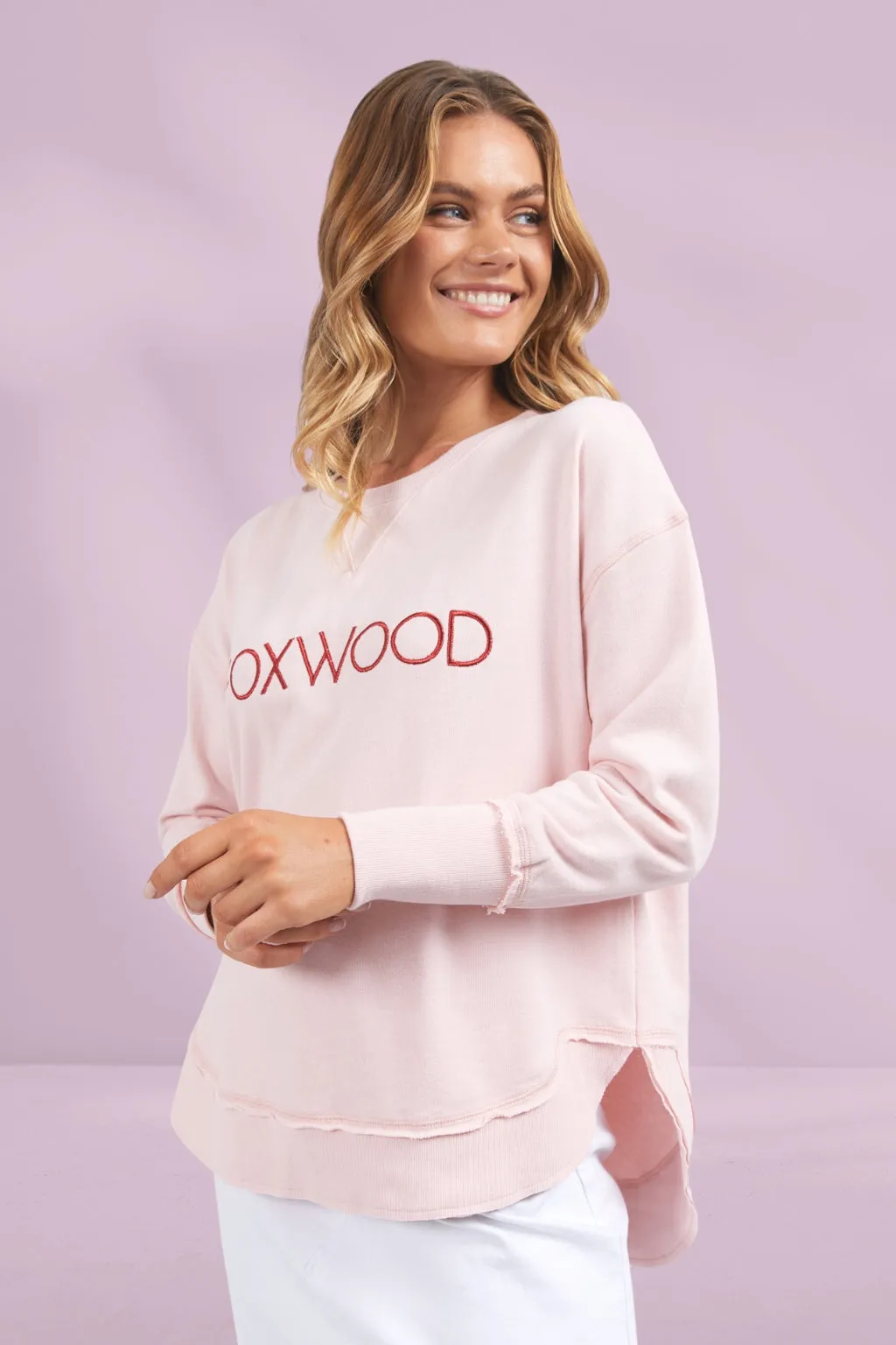 Foxwood Simplified Metallic Crew Pale Pink