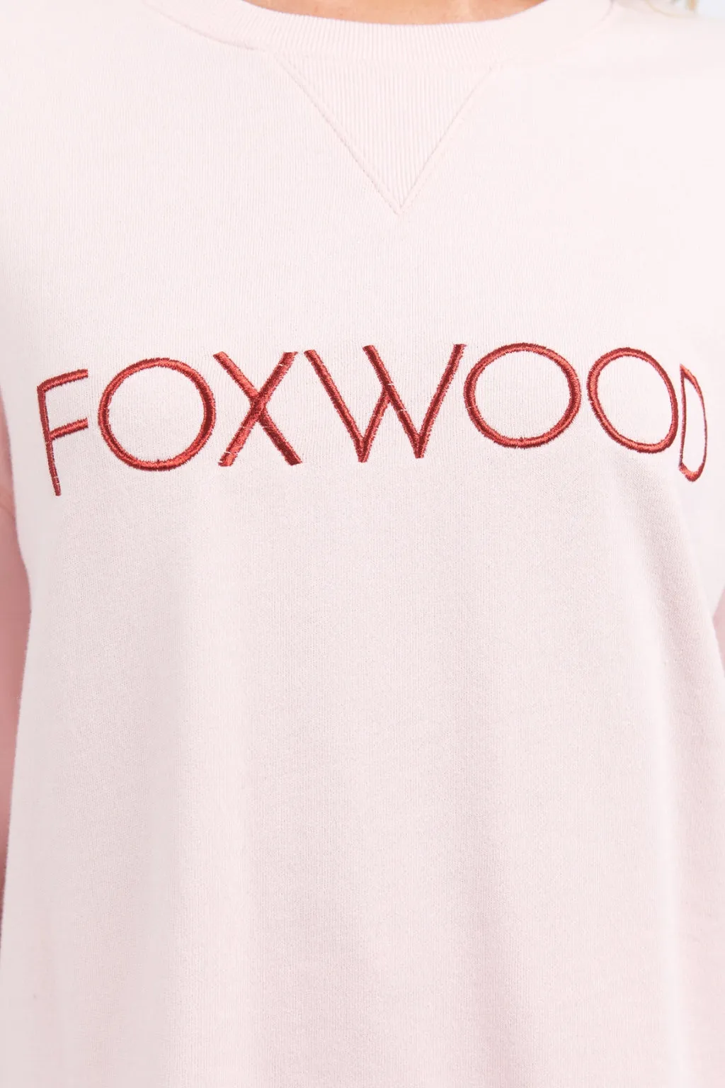 Foxwood Simplified Metallic Crew Pale Pink