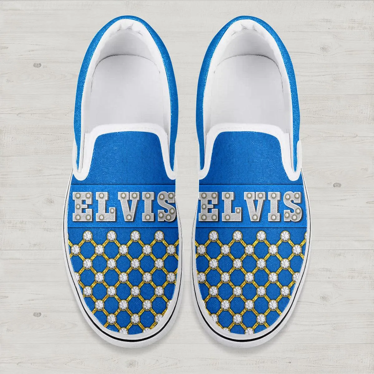 Gearhomie Elvis Slip On Shoes Blue Suede