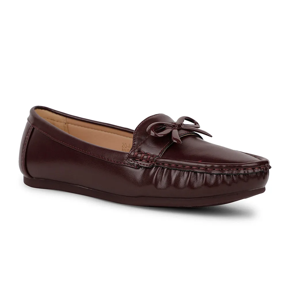 Healers Casual Maroon Loafers For Women ZQ-AL-BL01 By Liberty