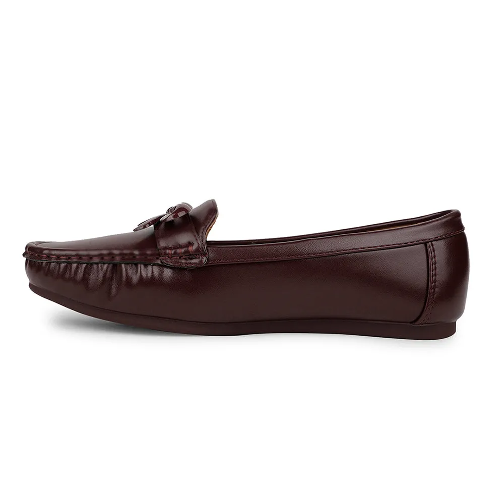 Healers Casual Maroon Loafers For Women ZQ-AL-BL01 By Liberty