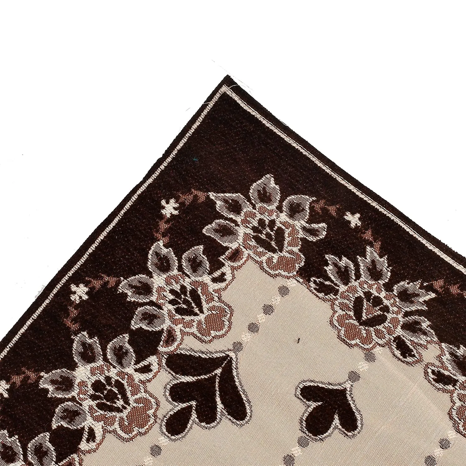 Heart Home Rectangular Floral Print Cotton Table Runner for Dining and Center Table, Wedding, Everyday Use, Dinner Parties, Set of 2 (Brown)-50HH01296