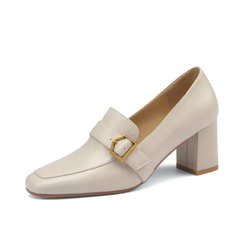 Indie High Heeled Loafers Beige