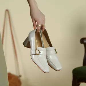 Indie High Heeled Loafers Beige