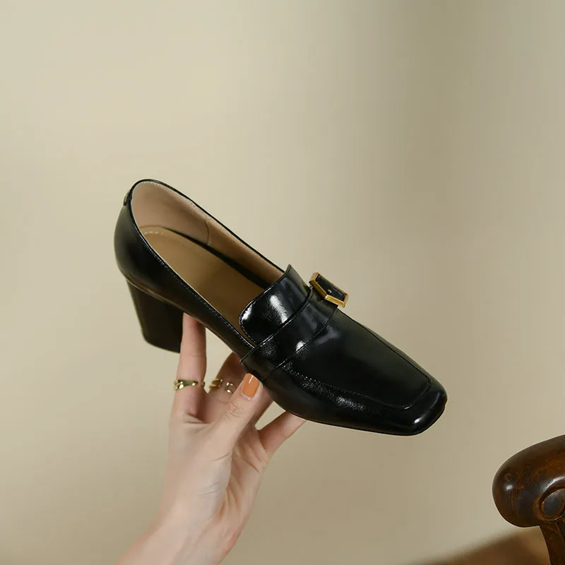 Indie High Heeled Loafers Black