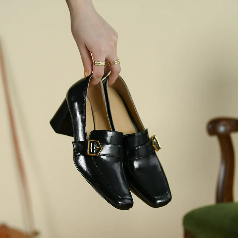 Indie High Heeled Loafers Black