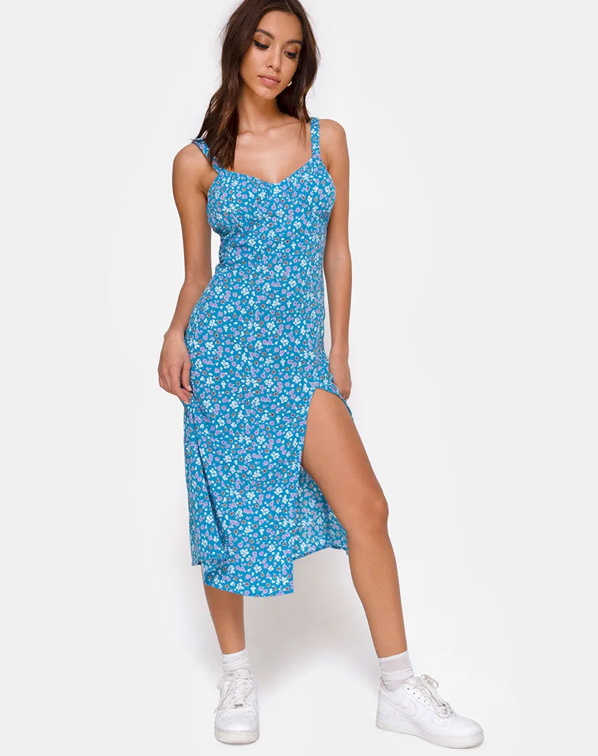 Jova Midi Dress in Bloom Baby Blue