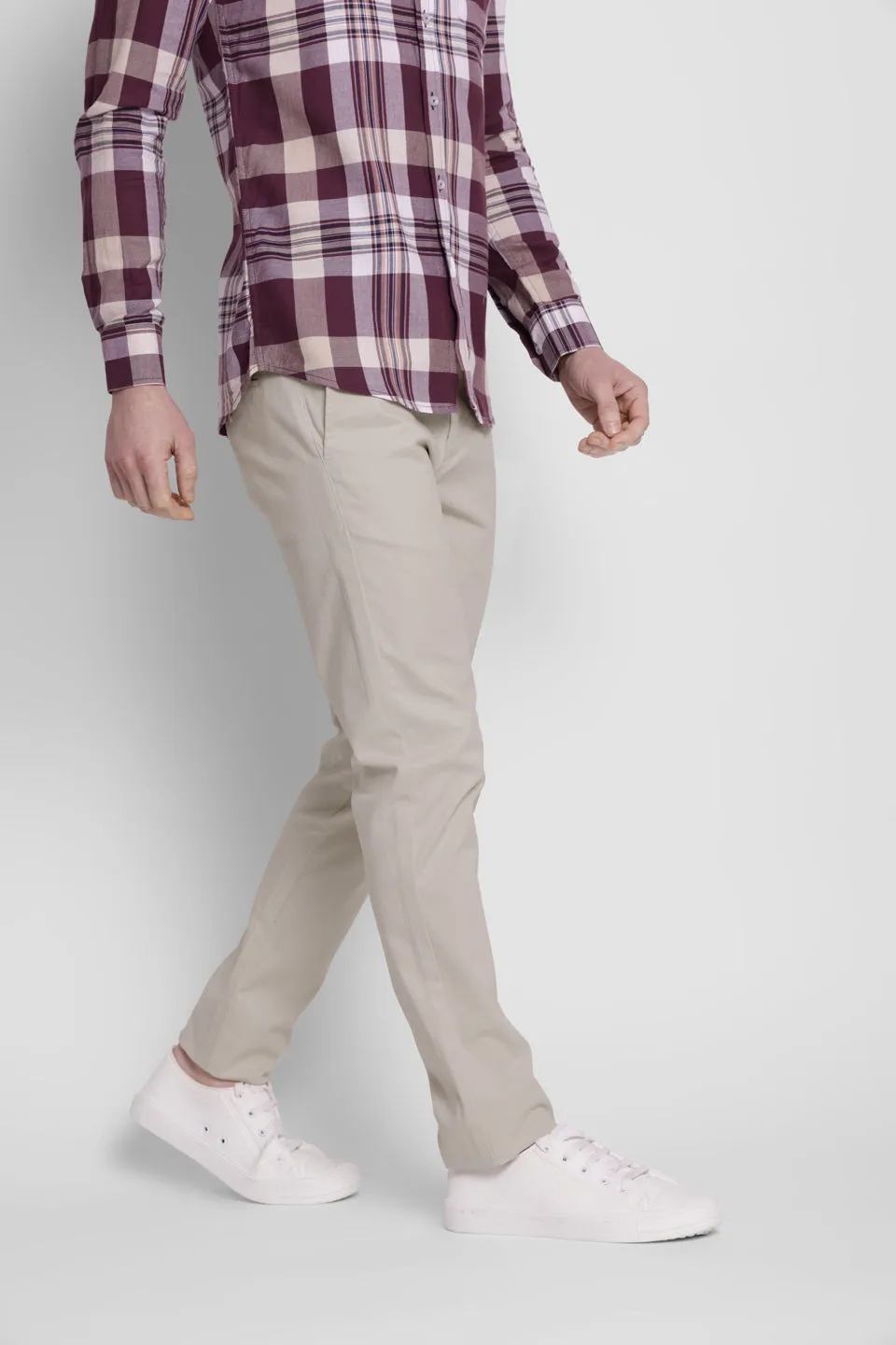 JUMP USA Men Beige Premium Cotton Slim Fit Sustainable Chinos