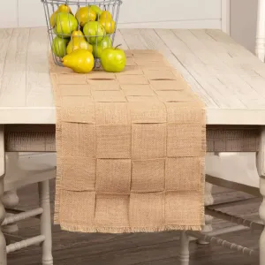 Jute Burlap Natural Basket Weave Runner 13x48 VHC Brands