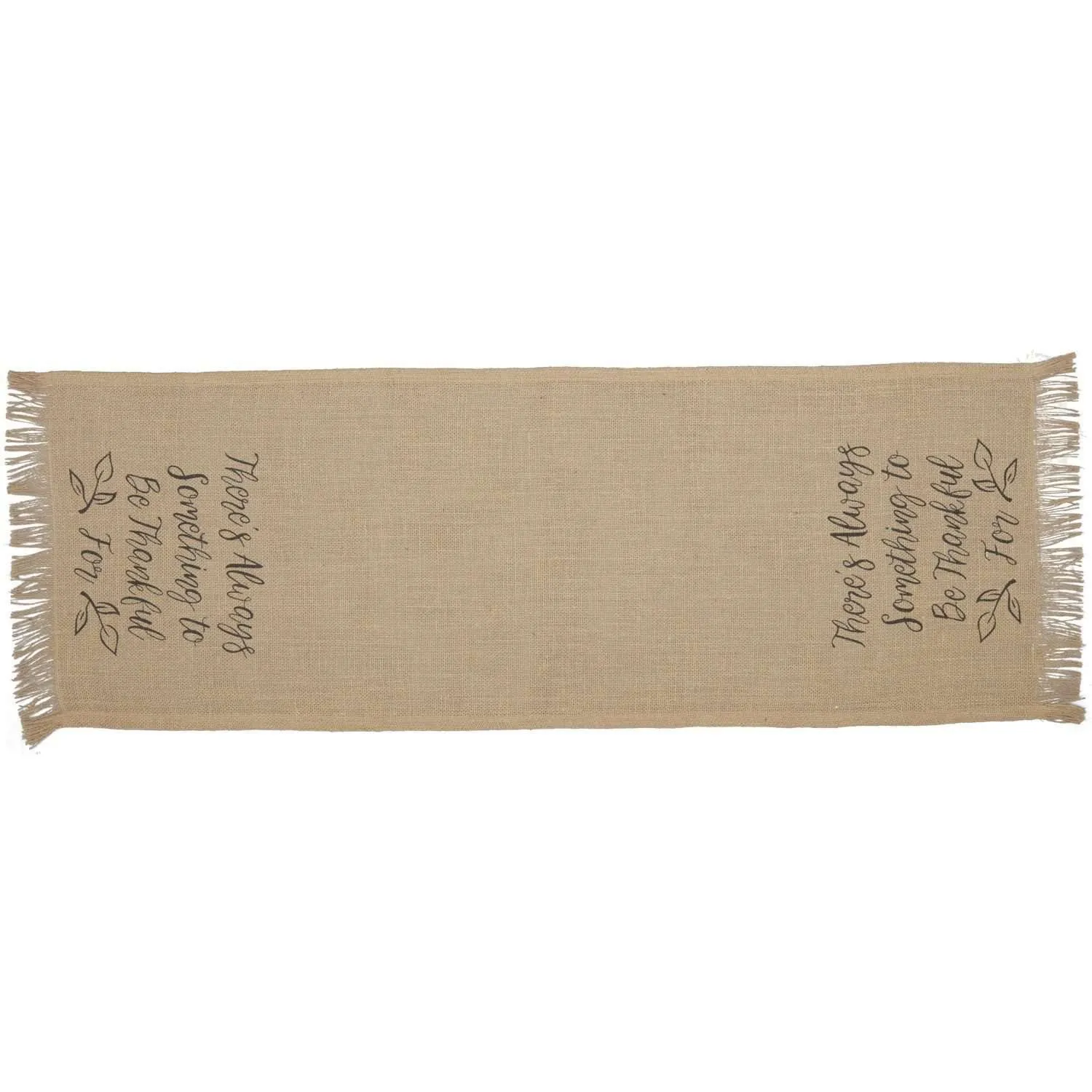 Jute Burlap Natural Thankful Runner 13x36 VHC Brands