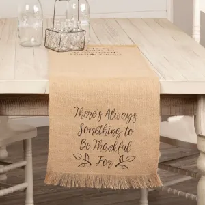 Jute Burlap Natural Thankful Runner 13x36 VHC Brands