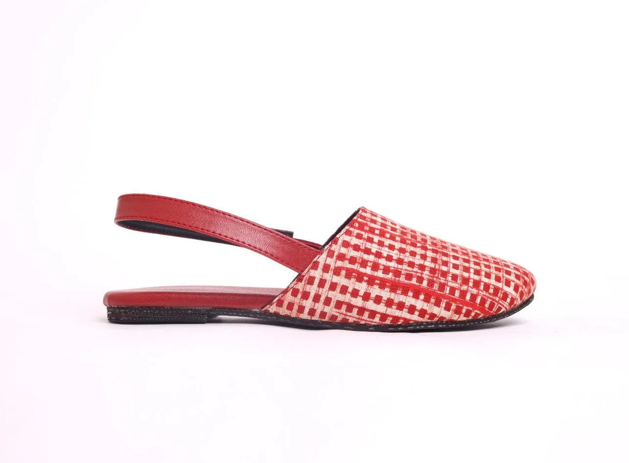 Kaito Red Strip Printed Comfortable  Sandals for Women