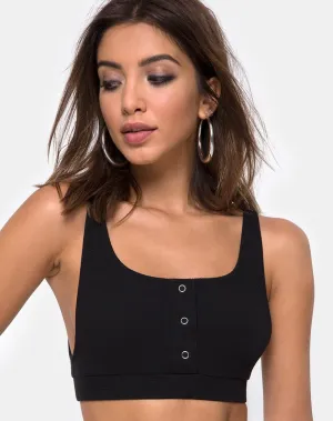 Kalica Crop Top in Rib Black