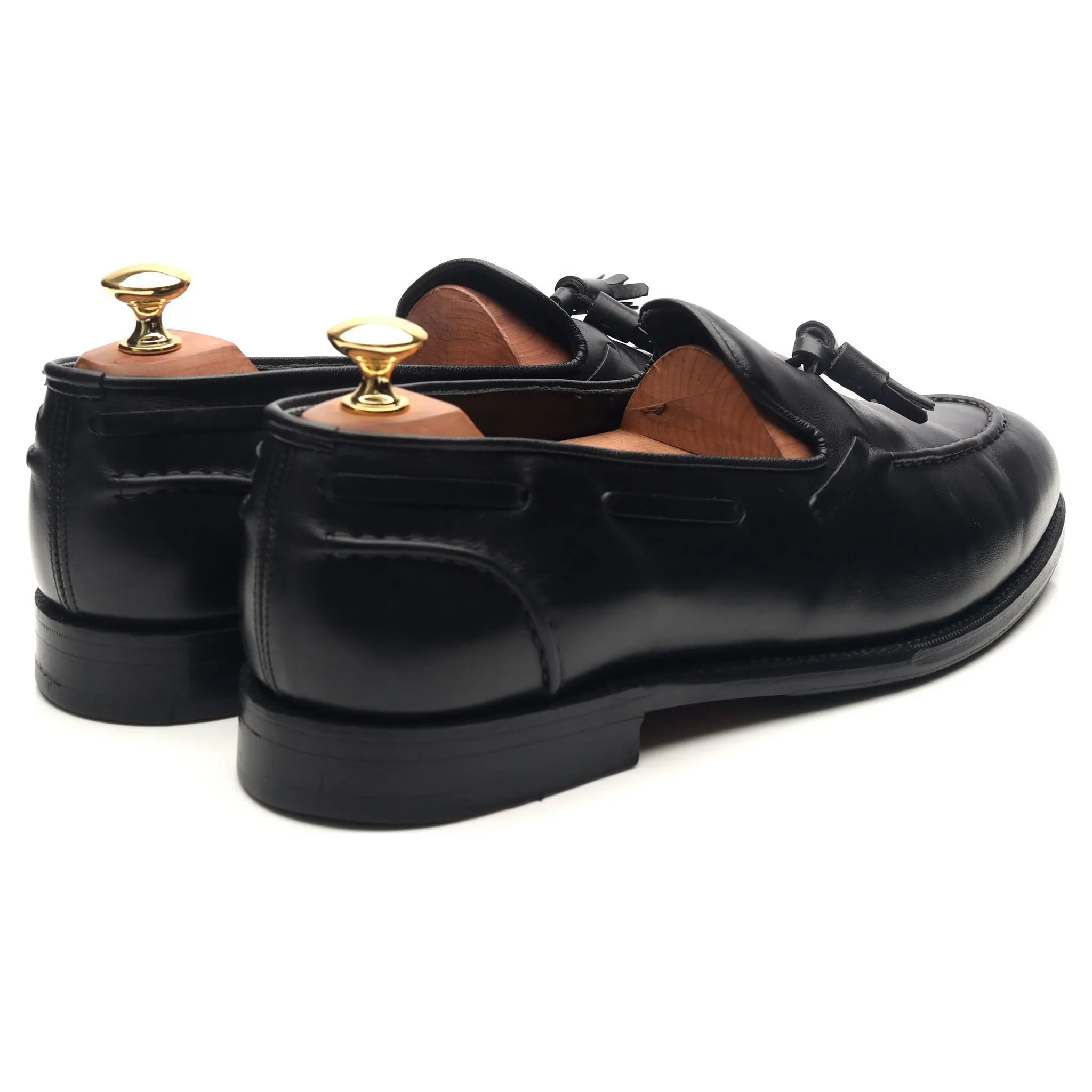 'Leadenhall' Black Leather Tassel Loafers UK 9.5 E