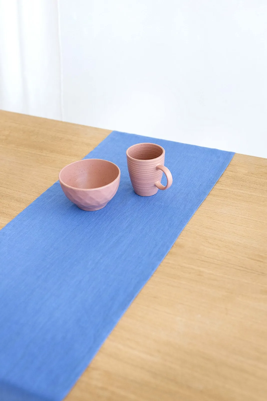 Linen Table Runner In Blue