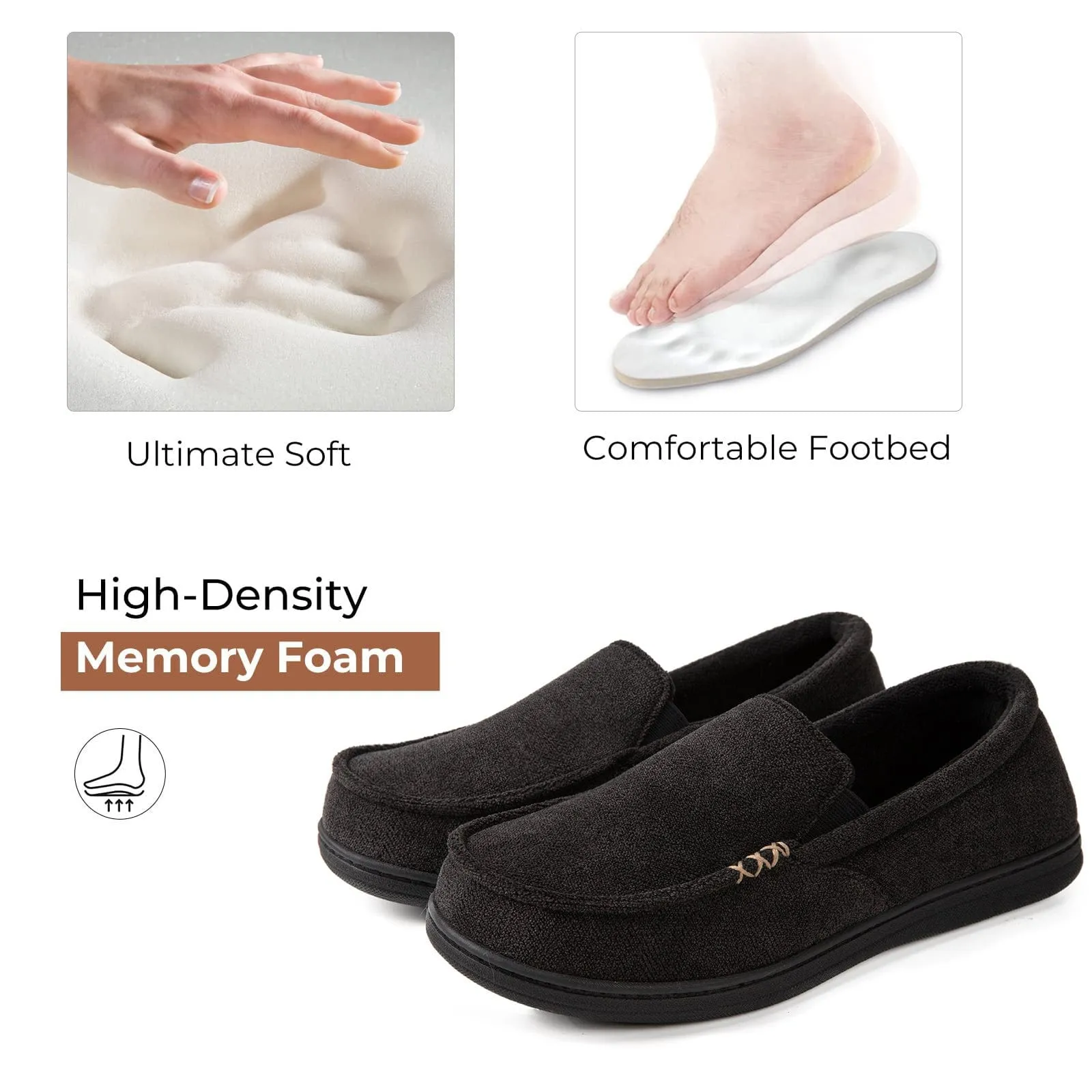 Men's Memory Foam Moccasins Style Classic Slippers