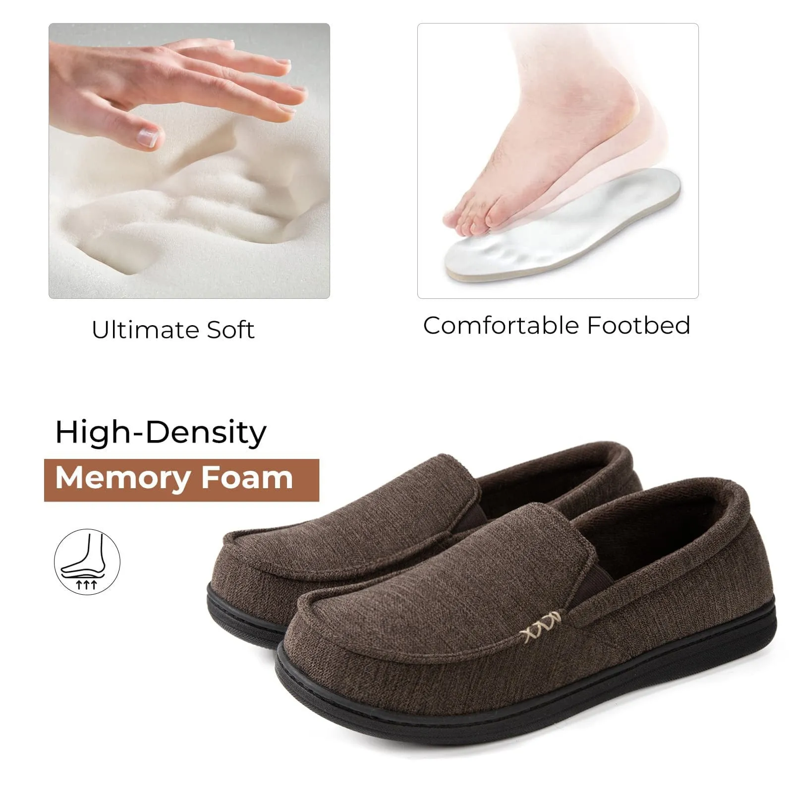 Men's Memory Foam Moccasins Style Classic Slippers