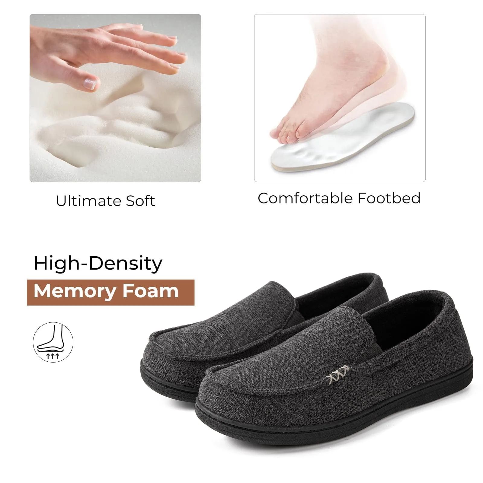 Men's Memory Foam Moccasins Style Classic Slippers