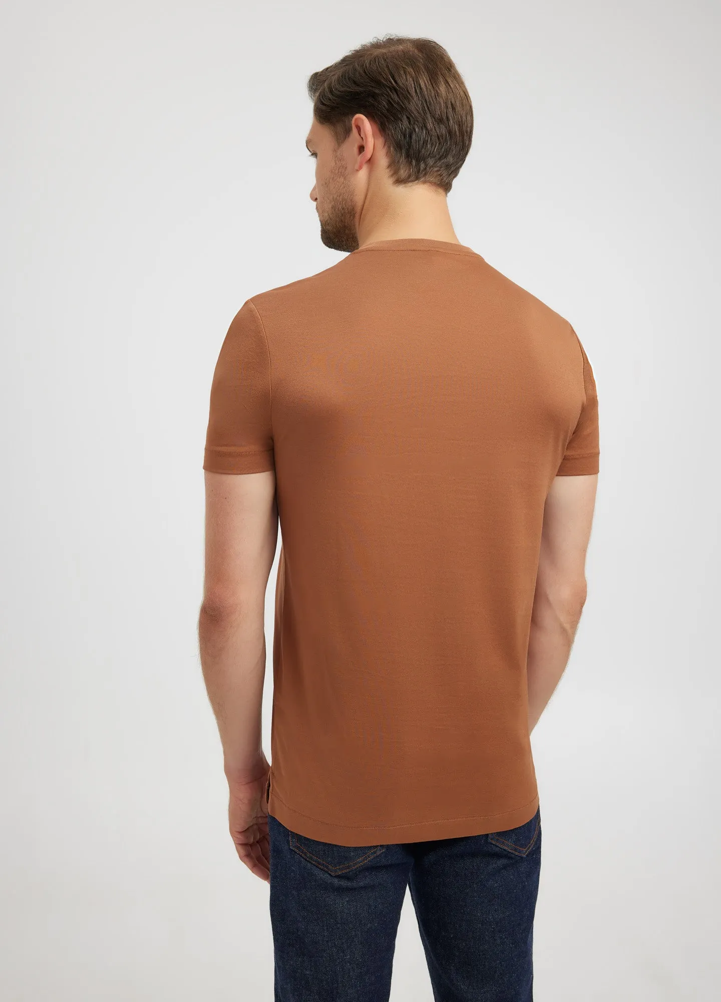 Mercerised Crew Neck T-Shirt Toffee