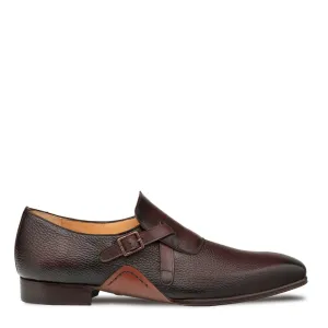 Mezlan Aceto 20848 Men's Shoes Burgundy & Chocolate Deer-Skin / Calf-Skin Leather Strap Slip-On Loafers (MZ3657)