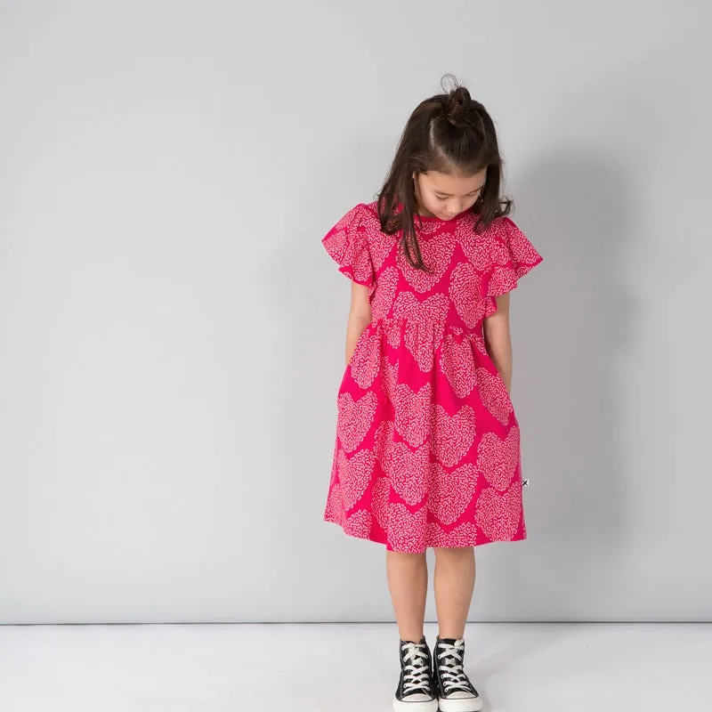 Minti - I Heart Hearts Dress - Raspberry