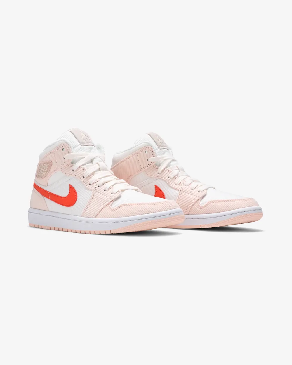 NIKE AIR JORDAN1 MID SAIL ORANGE QUARTZ CORDUROY