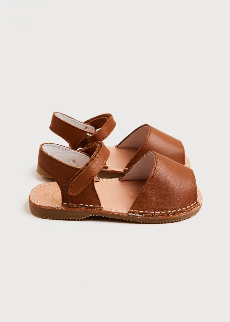 Open Toe Leather Sandals in Brown (17-30EU)