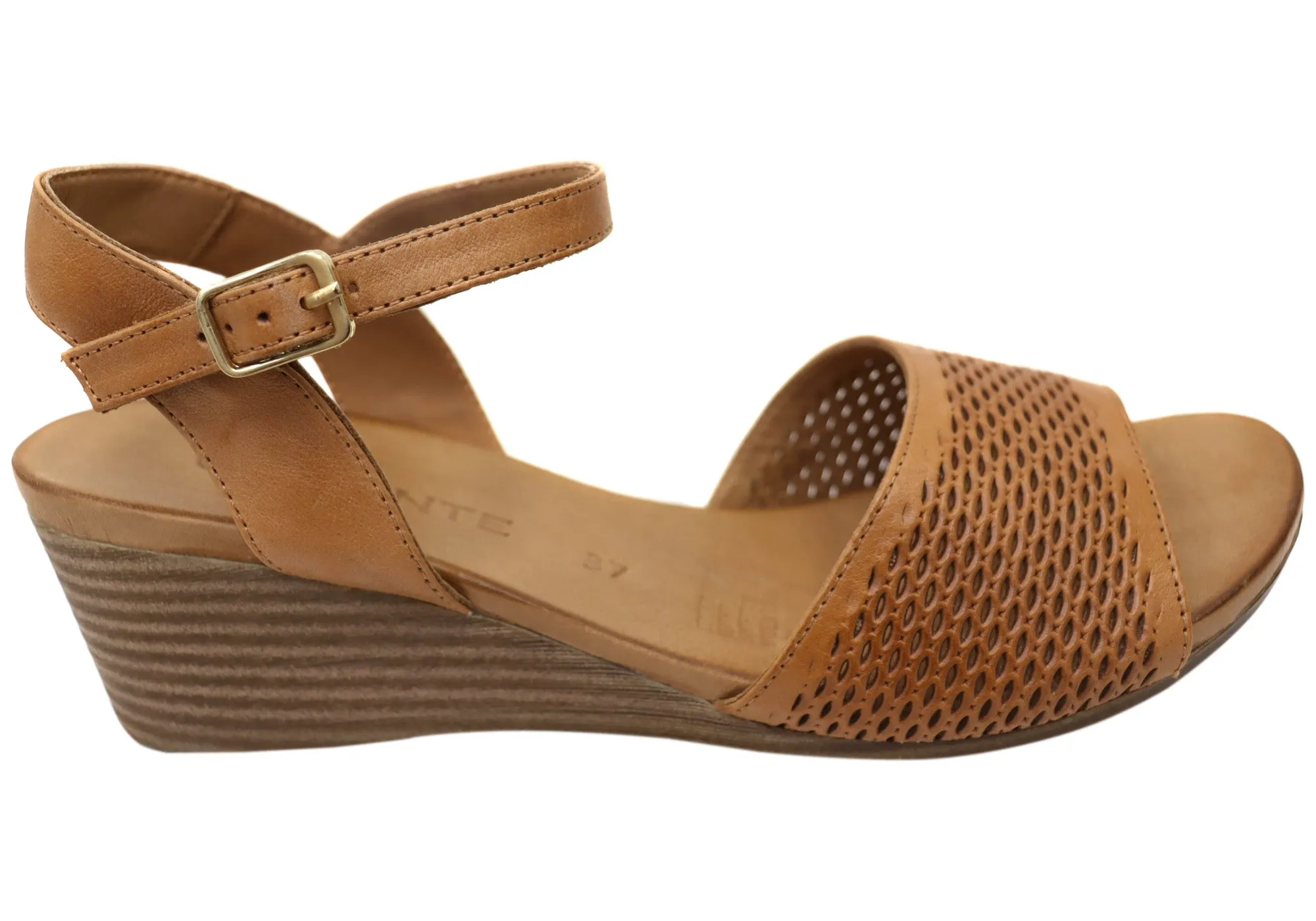 Orizonte Dilli Womens European Comfortable Leather Wedge Sandals