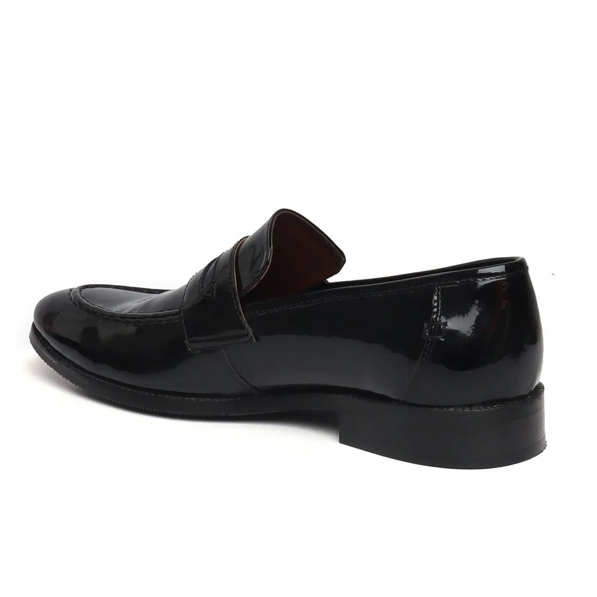 Patent Penny Loafer in Black Genuine Leather