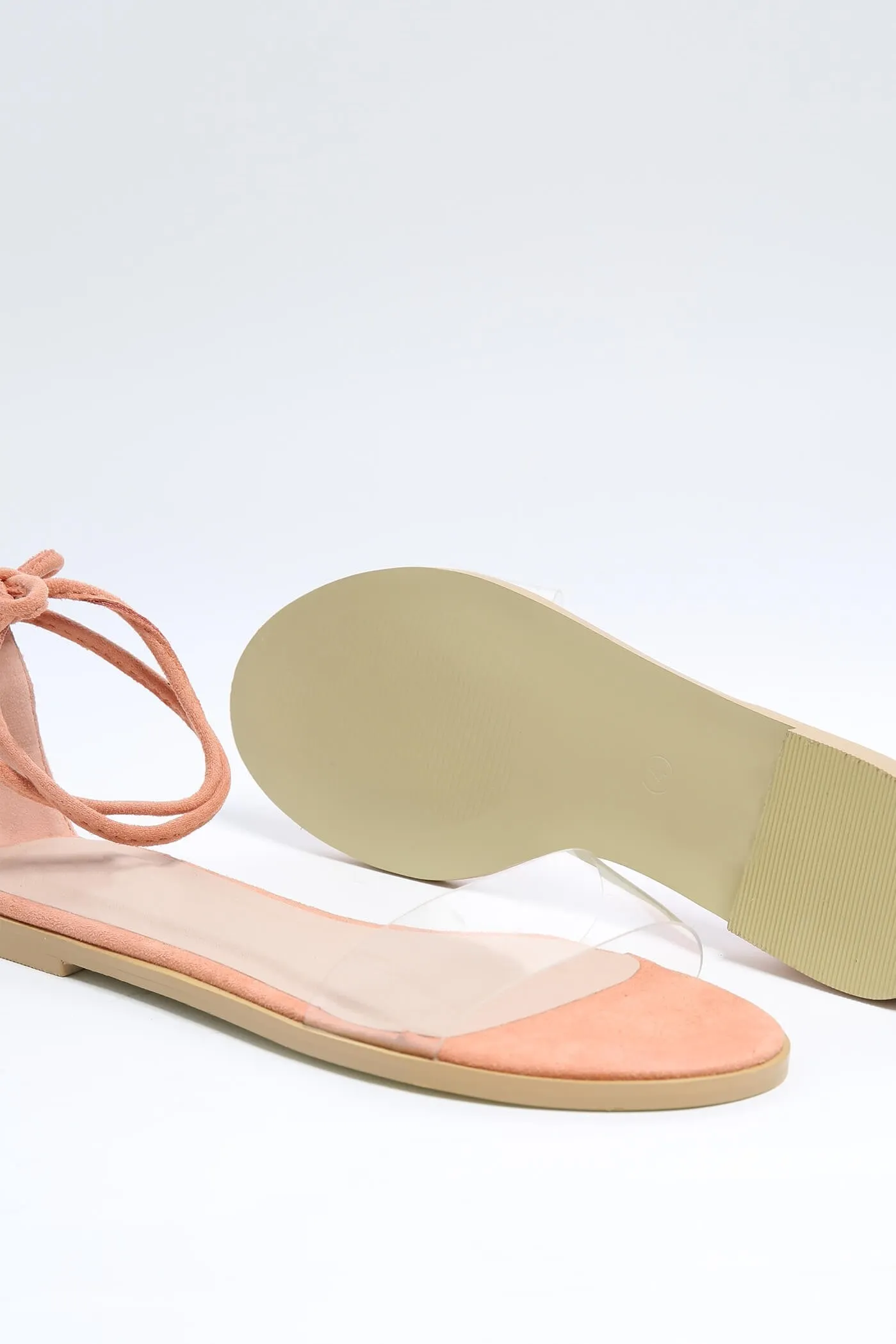 Peach Flat Strappy Sandal