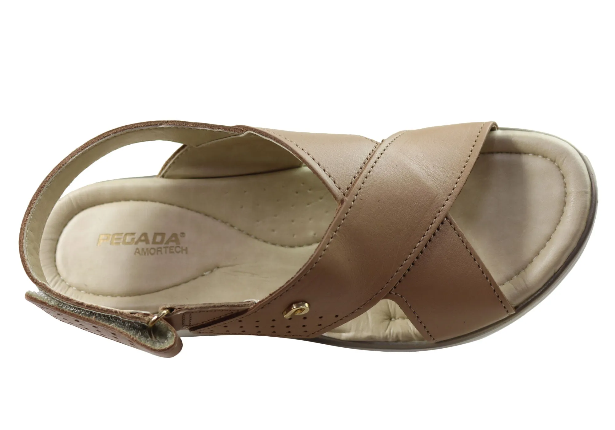 Pegada Paros Womens Comfortable Leather Sandals Made In Brazil