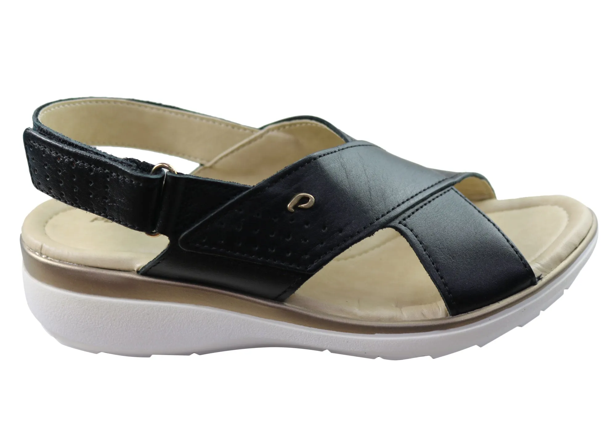 Pegada Paros Womens Comfortable Leather Sandals Made In Brazil