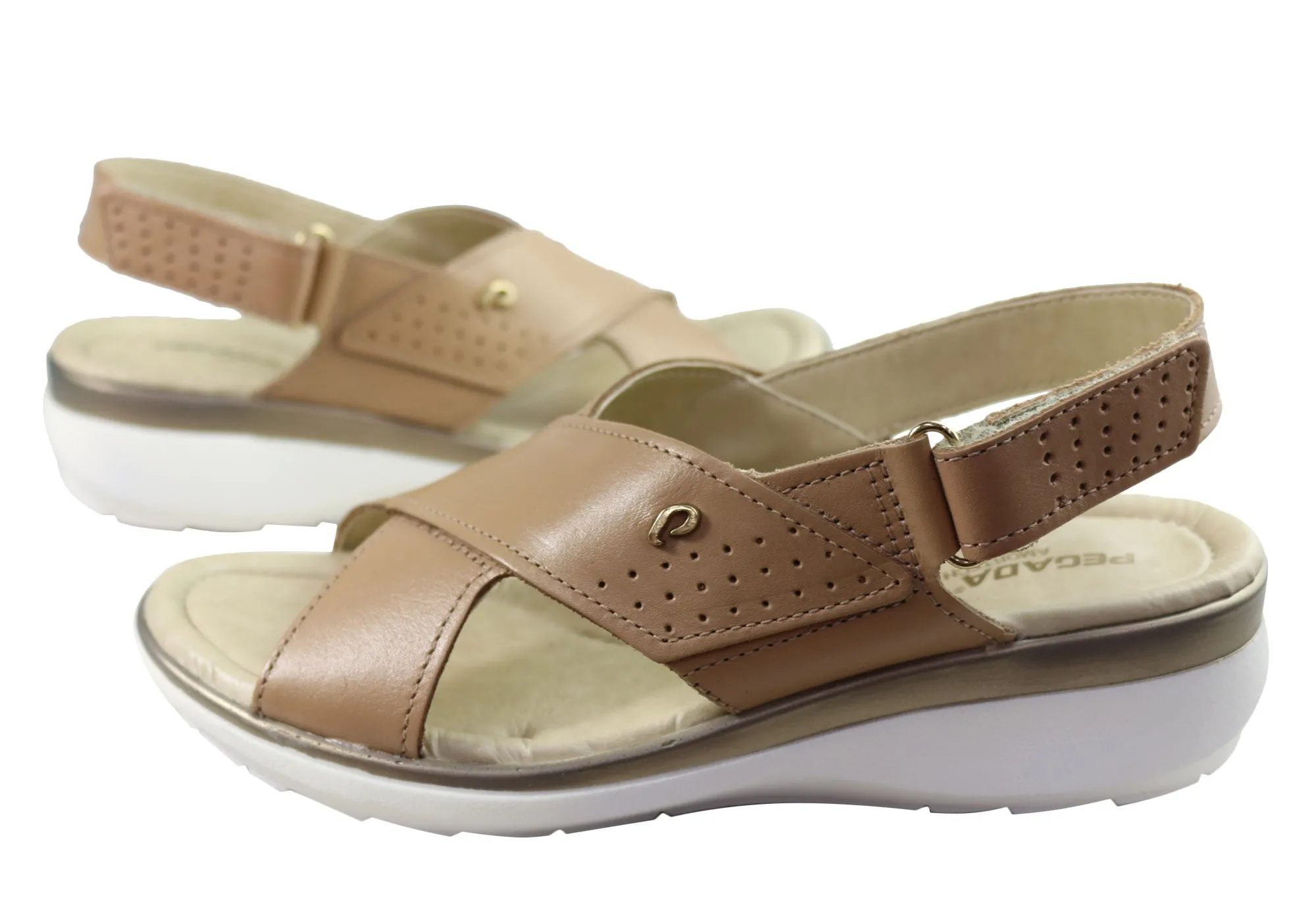 Pegada Paros Womens Comfortable Leather Sandals Made In Brazil